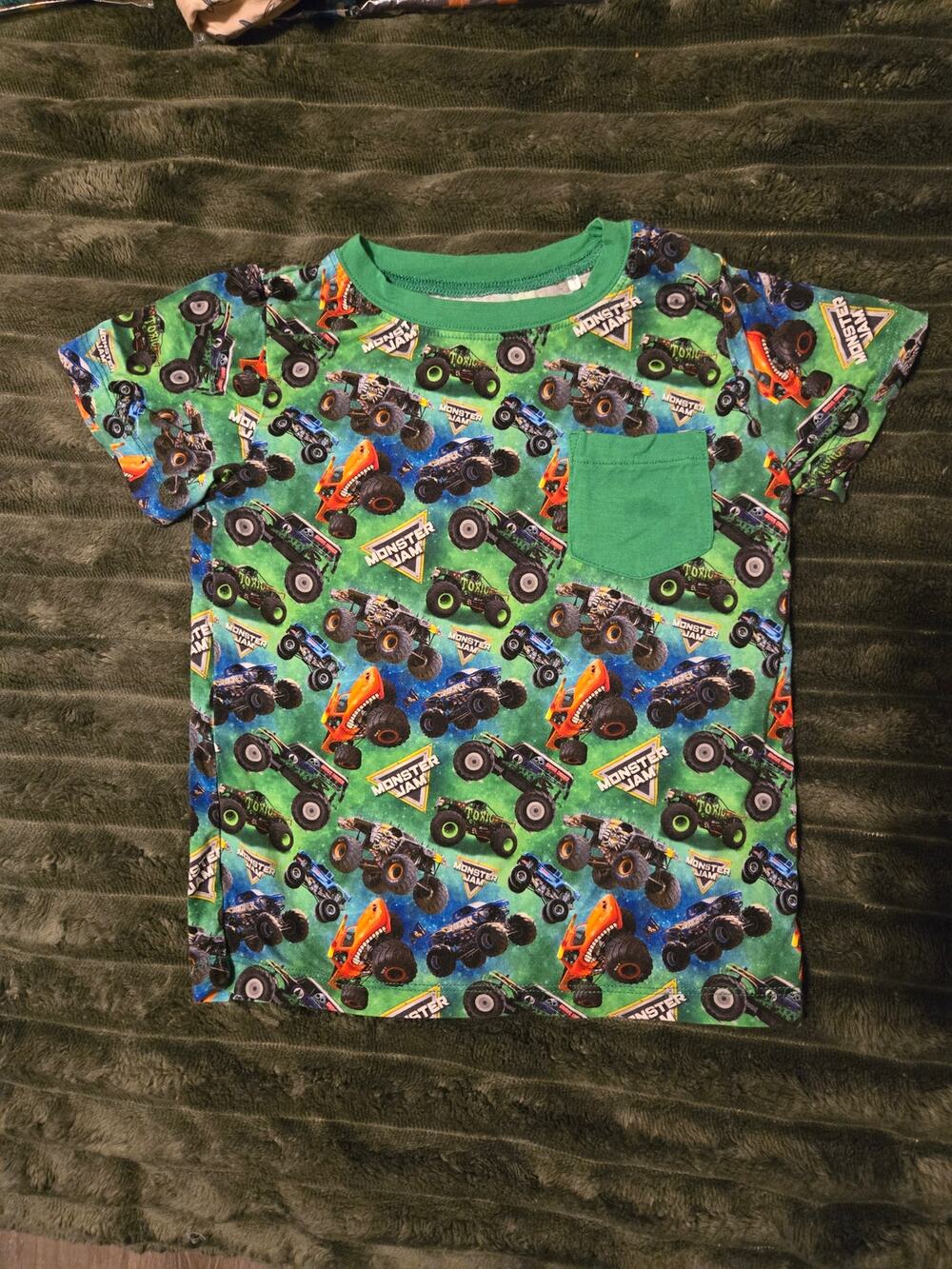 Millie Rose Bamboo 3T Monster Jam Monster Trucks Pocket Tee